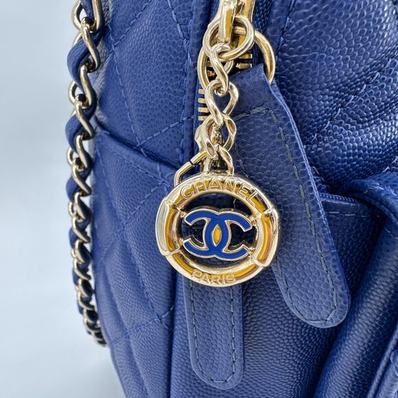 Chanel Caviar Quilted Large CC Day Backpack Blue main image 5